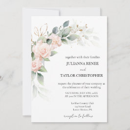 Convite Casamento Elegante Eucalyptus Greenery