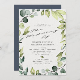 Convite Casamento Elegante Eucalyptus Greenery Calliografi