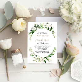 Convite Casamento Elegante Eucalyptus Leaf Greenery