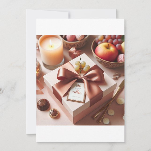 Convite Casamento Elegante Favoritos e presentes para Memó (Frente)