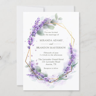 Convite Casamento Elegante Floral da Lavanda Rustic Boho
