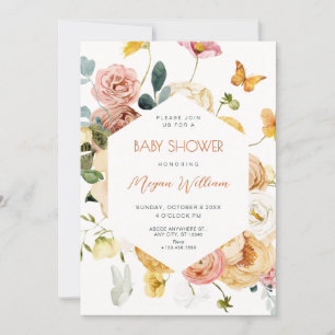 Convite Casamento elegante floral de aquarela
