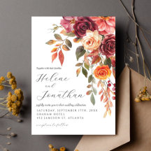 Casamento Elegante Floral Laranja Burnt Burnt