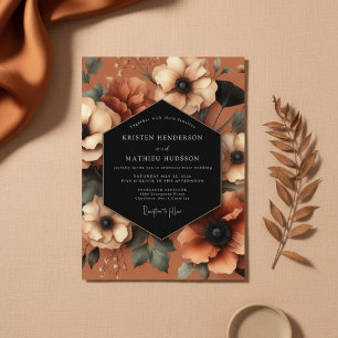 Convite Casamento Elegante Floral Siena Mal-humorado