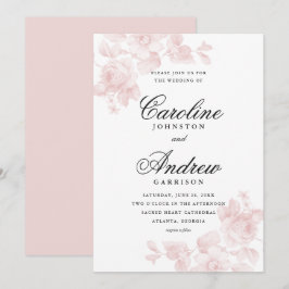 Convite Casamento Elegante Floral Vintage