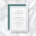 Convite Casamento Elegante Formal Emerald Green<br><div class="desc">Convite Formal Emerald Green para Casamento Elegante</div>