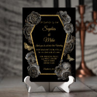 Casamento Elegante Gótico Coffin de Rosas Pretos e