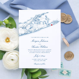 Convite Casamento Elegante Hamptons Montauk