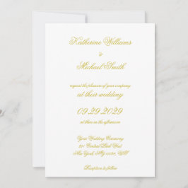 Convite Casamento Elegante Ilha Citrino Amarelo Script