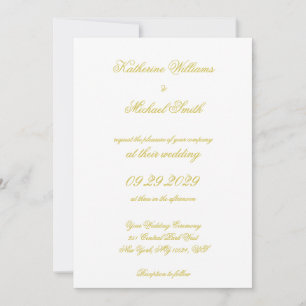 Convite Casamento Elegante Ilha Citrino Amarelo Script