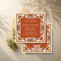 Casamento elegante mexicano Talavera marrom com a 