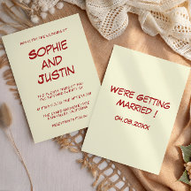 Casamento Elegante Minimalista com Letra Vermelha