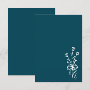 Convite Casamento Elegante Minimalista em Azul Turquesa