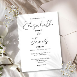 Convite Casamento Elegante Minimalista Negro E Branco