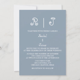 Convite Casamento Elegante Mínimo do Script Monograma de D