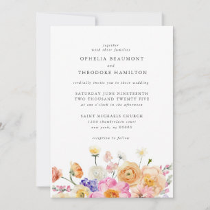 Convite Casamento Elegante Moderno Botânico Brilhante