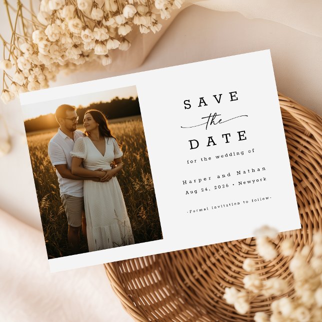 Convite Casamento Elegante Moderno com Código QR e Foto (Criador carregado)