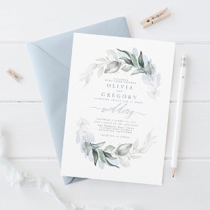 Convite Casamento Elegante Moderno e Azul Verde