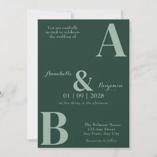 Convite Casamento Elegante Moderno Emerald Green 2