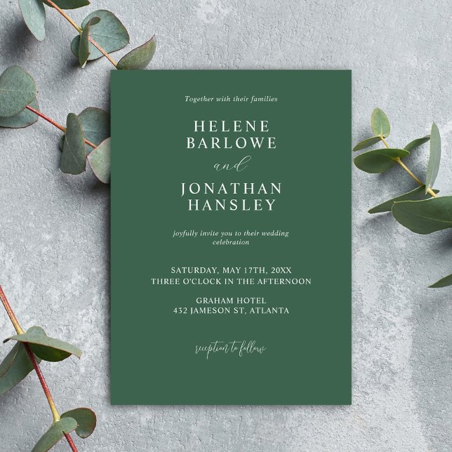 Convite Casamento Elegante Moderno Simples Clássico (Criador carregado)