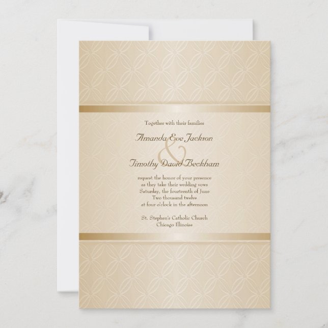Convite Casamento elegante Monogrammed do alargamento (Frente)