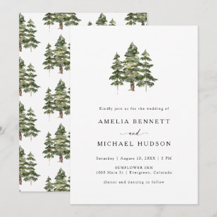 Convite Casamento Elegante na Floresta