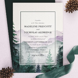 Convite Casamento Elegante na Floresta de Montanha Nebulos