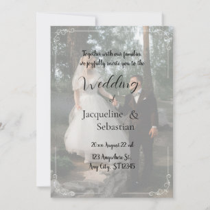 Convite Casamento Elegante na Floresta Nebulosa