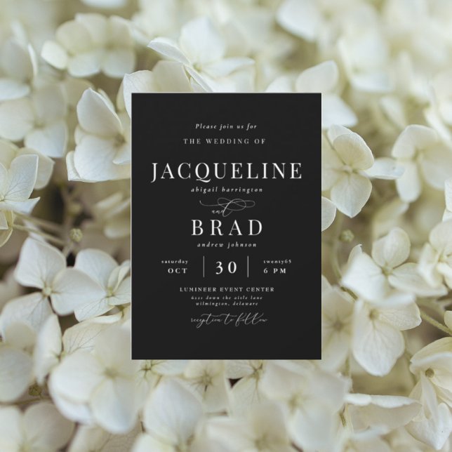 Convite Casamento Elegante Negra (Criador carregado)