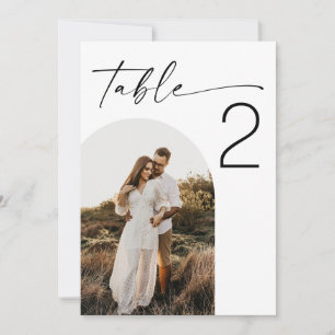 Convite Casamento Elegante   Número de Mesa de Foto Minima