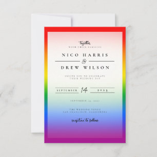 Convite Casamento Elegante Orgulho LGBTQ+