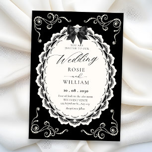 Convite Casamento elegante preto