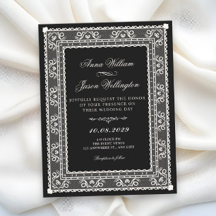 Convite Casamento elegante preto