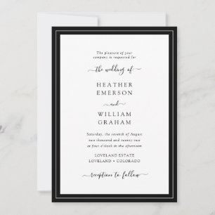 Convite Casamento Elegante Preto e Branco