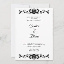 Casamento Elegante Preto e Branco com Arte Floral