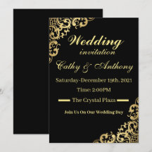Casamento Elegante Preto e Dourado