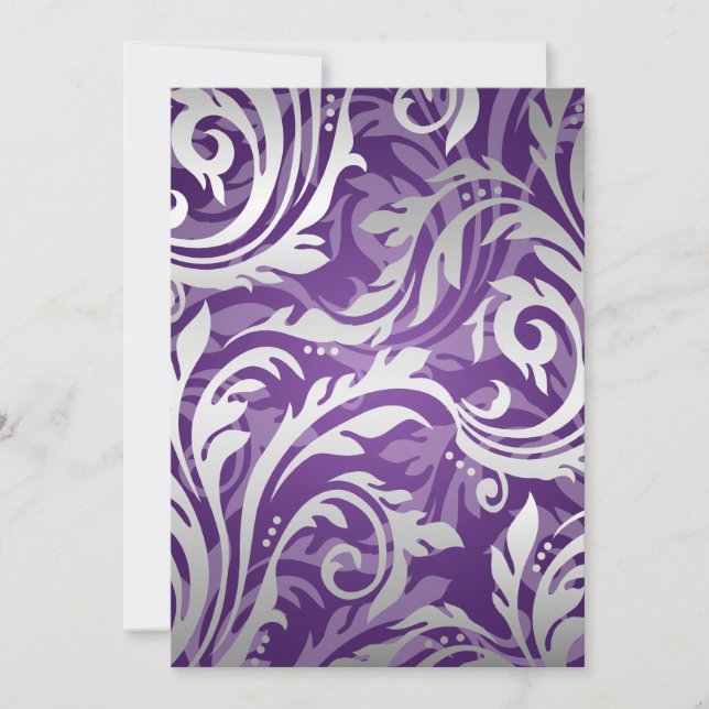 Convite Casamento Elegante Redemoinho Roxo (Frente)