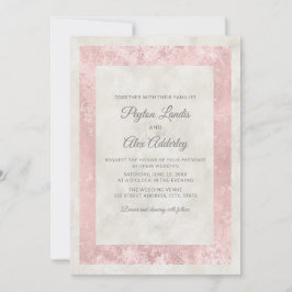 Convite Casamento Elegante Rosa Bege Creme Marfim