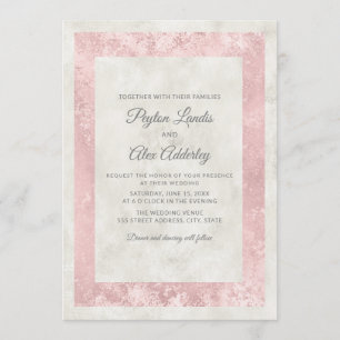 Convite Casamento Elegante Rosa Bege Creme Marfim