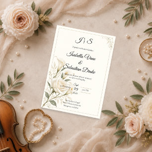 Convite Casamento Elegante Rosa Marfim