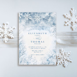 Convite Casamento Elegante Russo da Floresta da Neve em Qu