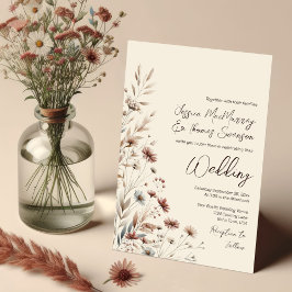 Convite Casamento Elegante Rustic Boho Chic Wildflower