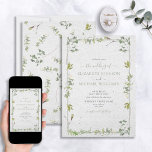 Convite Casamento Elegante Sage Green Watercolor<br><div class="desc">Planejar um casamento no jardim? Você está com sorte! Nosso Convite para Casamento de Jardim de Aquarela Verde Elegante é o toque perfeito para seu dia especial. Apresentando um belo sábio verde-aquarela verde folhagem entrelaçada com uma elegante borda verde sensual, estes convites definem o tom para seus núpcias ao ar...</div>
