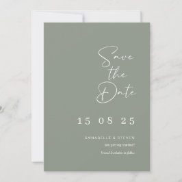 Convite Casamento elegante salve datas verdes
