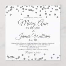 Casamento Elegante Silver Faux Glitter Confetti