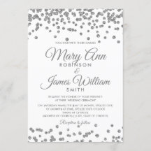 Casamento Elegante Silver Faux Glitter Confetti