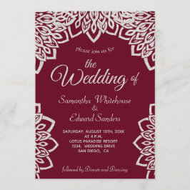 Convite Casamento Elegante Silver Glitter Burgundy