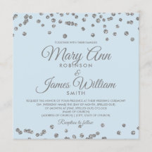 Casamento Elegante Silver Glitter Confetti Azul de