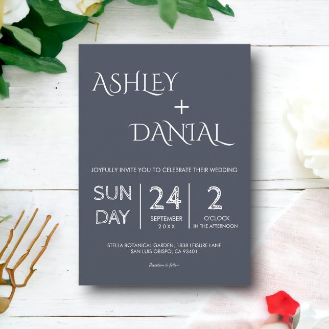 Convite Casamento Elegante Simples Clássico de Caligrafia  (Criador carregado)