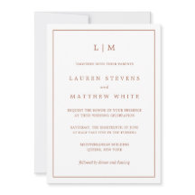 Casamento Elegante Simples Terracotta Monograma